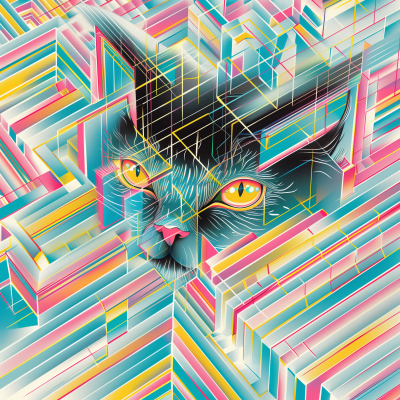 Black Cat Pixel Art Icon