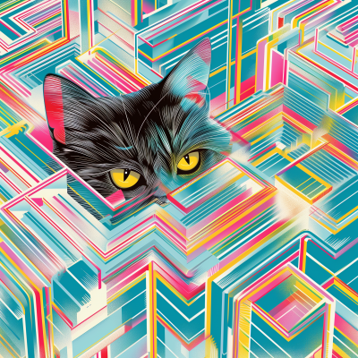 Pixel Art Black Cat Head Icon