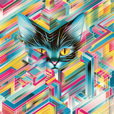 Pixel Art Black Cat Icon