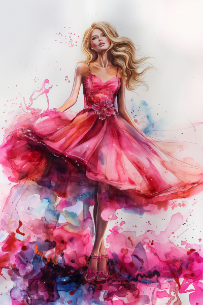 Barbie in Watercolor