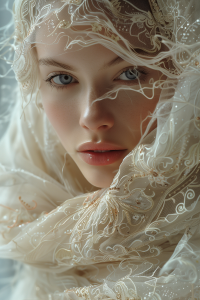 Ethereal Fashion Model in Baroque Style