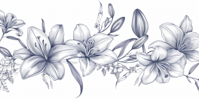 Floral Line Art Illustration