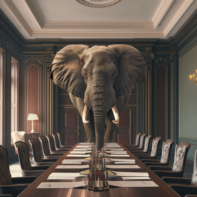 Majestic Elephant in Boardroom