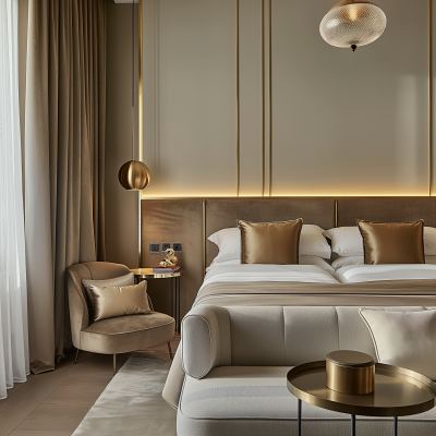 Luxury Hotel Room with Modern Classic Elements