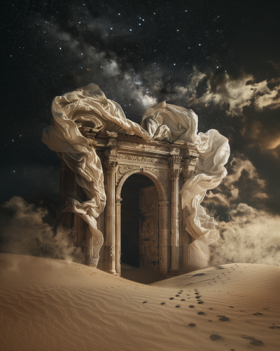 Ancient Roman Door in Desert