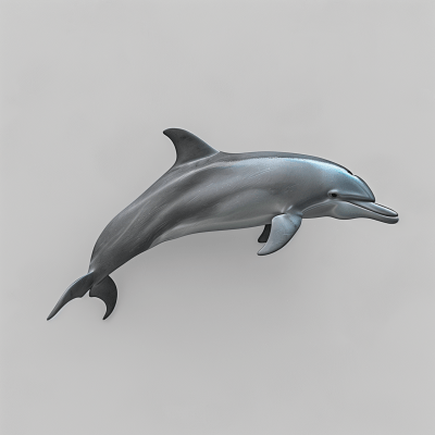 Dolphin on Gray Background