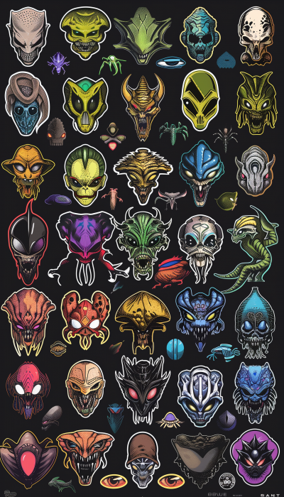 Alien Sticker Designs