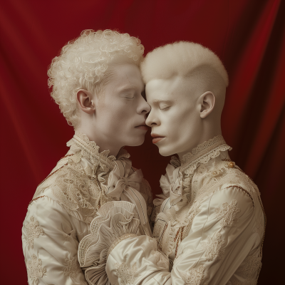 Albino Gay Couple Portrait