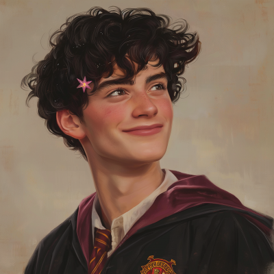 Handsome Young Man in Gryffindor Robe