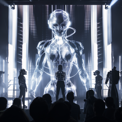 Futuristic Cyberpunk Phone Launch Event