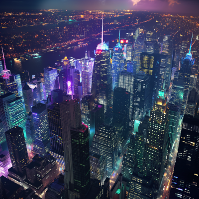 Futuristic New York City at Night