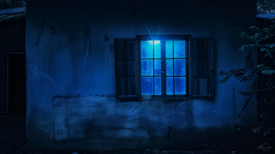 Blue Glow in the Windows