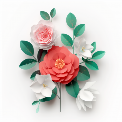 Minimalist Flower Composition Illustration