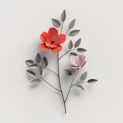 Minimalist Flower Composition Illustration