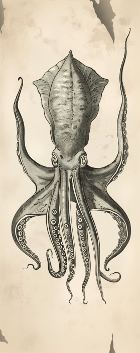 Medieval Squid Engraving