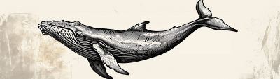 Whale Engraving Illustration