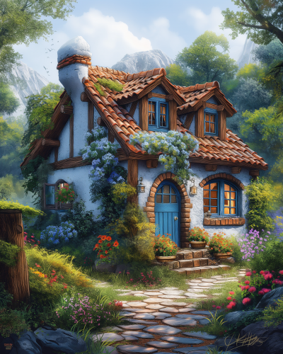 Cozy Cottage Illustration