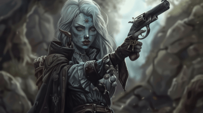 Fantasy Elven Woman with Flintlock Pistol