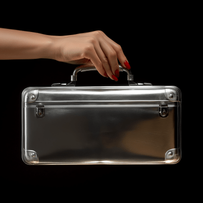 Silver Briefcase in Woman’s Hand