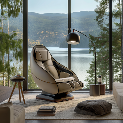 Luxurious Living Room with Modern Massage Chair