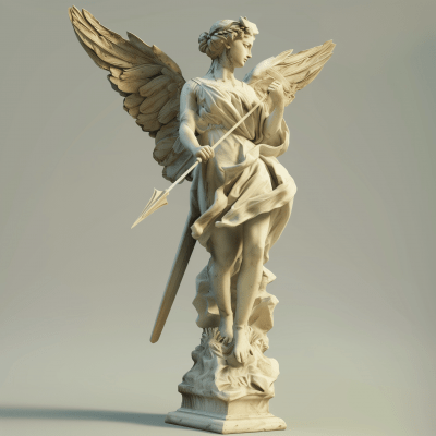 Dynamic Female Angel Statue