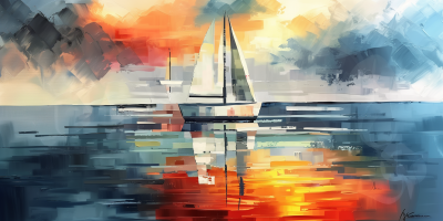 Abstract Boat Painting