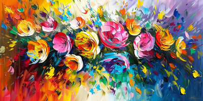 Colorful Flower Bouquets Oil Painting