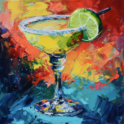 Bright Acrylic Margarita Glass Painting