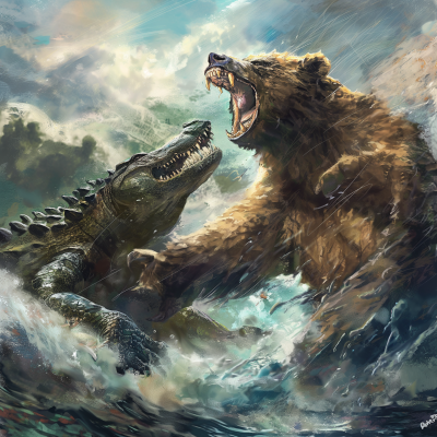 Bear Kaiju vs Alligator Kaiju