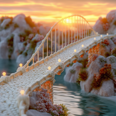 Iconic Pill Bridge in Sunny Landscape