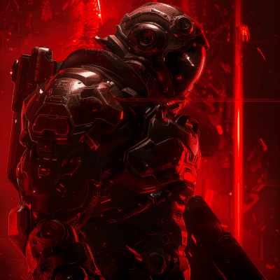 Doom Eternal Dark Satanic Minimalistic Image With Cyberpunk Style