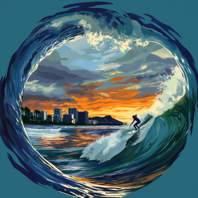 Surreal Surfer Art