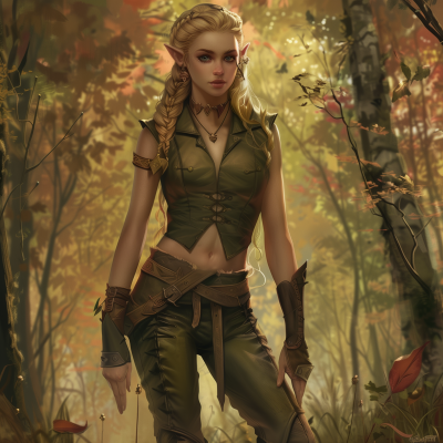 Female Elf in Fantasy Forest