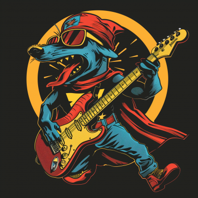 Superhero Hot Dog Punk Rock Champion Logo