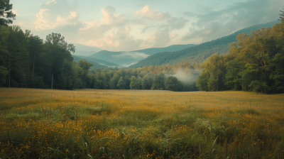 Cinematic Shot of Cades Cove in the Great Smoky Mountains