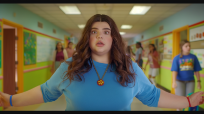 Teenage Girl in School Movie Style