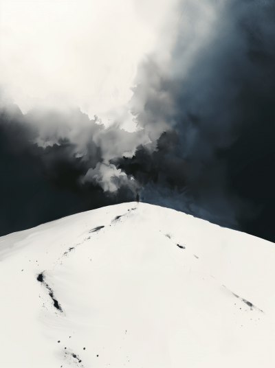 Ethereal Black Cloud Watercolor Painting