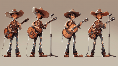 Cowboy Rock Band Lead Singer Character Sheet