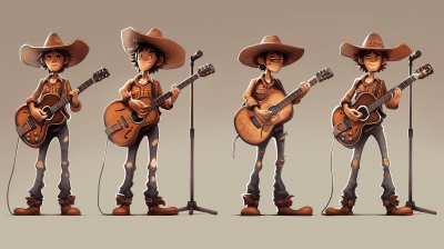 Cowboy Rock Band Lead Singer Character Sheet