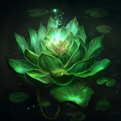 Glowing Green Marijuana Black Lotus