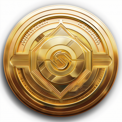 Gold and Tan Crypto Coin Logo