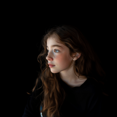 Portrait of a 14 Year Old Girl Looking Left