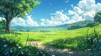 Anime Irish Meadow Background