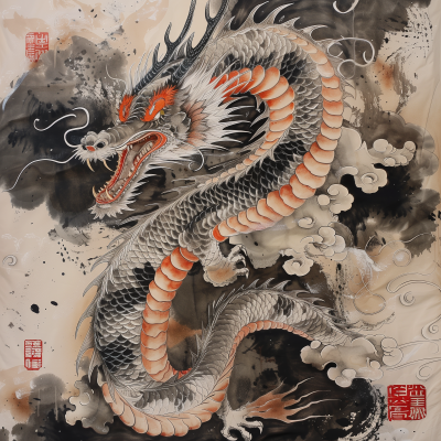 Long Flowing Japanese Dragon