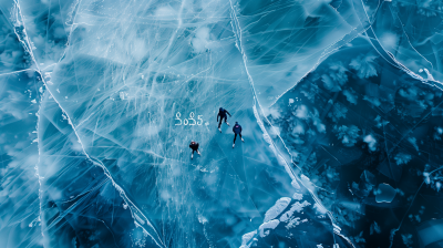 Frozen Lake Baikal Aerial Photo