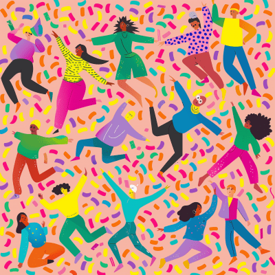Playful Children Dancing with Confetti