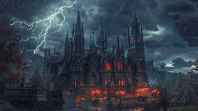 Gothic Castle Halloween Night