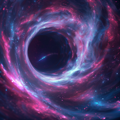 Pink and Blue Wormhole in Space