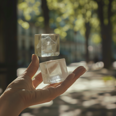 Young Woman’s Hands Holding Medium Size Cubes in Modern Park