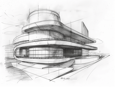 Architectural Sketch of a Museum